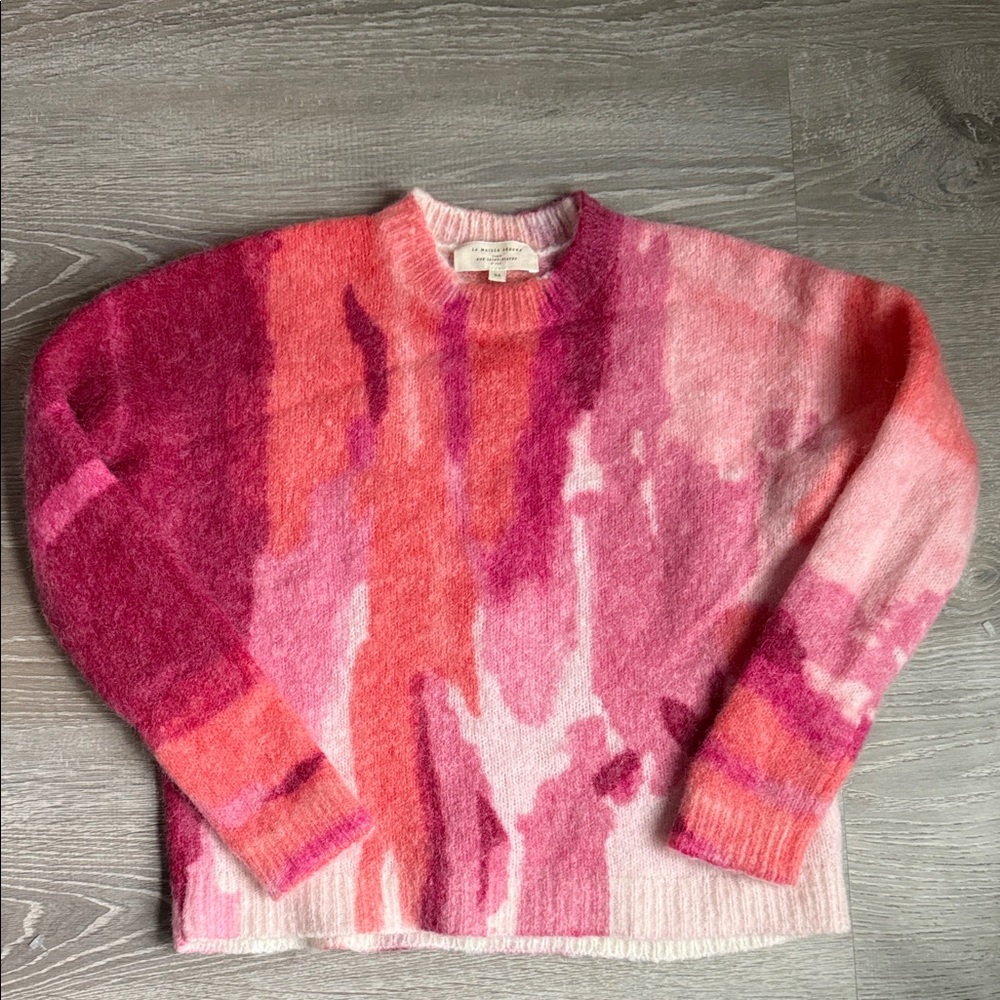 Sezane Pink & Coral Crewneck Sweater - Picture 2 of 9